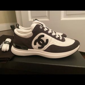 Chanel Trainers Sneakers CC Size 37 7 21S New